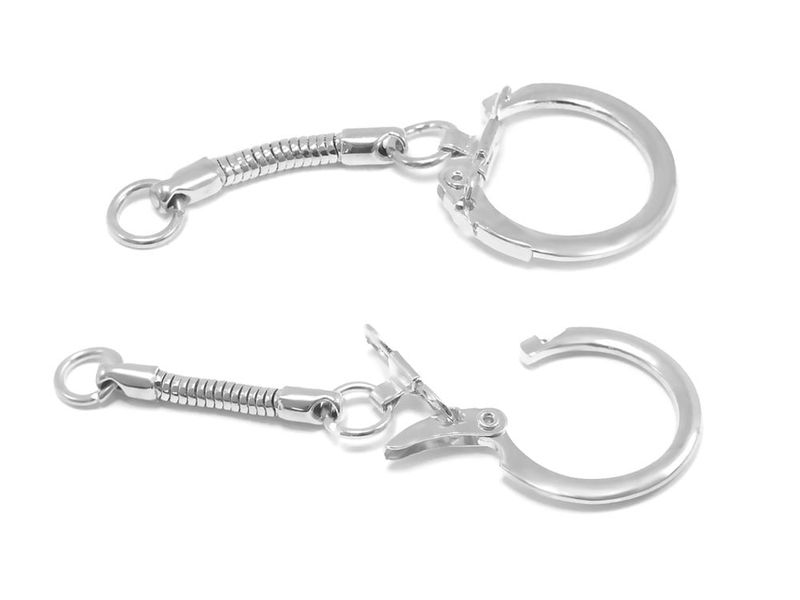 CraftMedley 2.5cm Snake Key Chain Silver 3pc