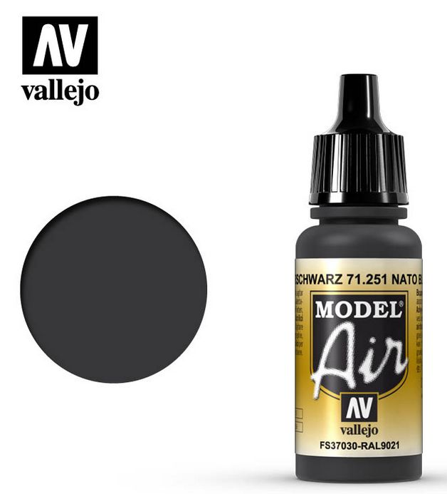 Vallejo NATO Black FS 37030 RAL9021 Model Air Acrylic 17ml