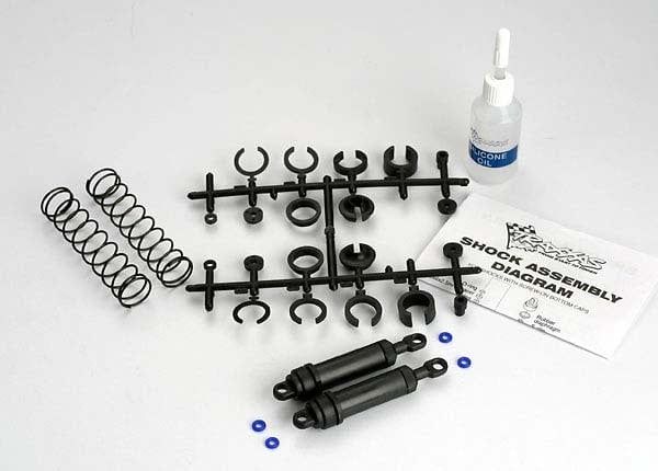 Traxxas Ultra Shocks (black) (xx-long) (complete w/ spring pre-load spacers &amp; springs) (rear) (2)