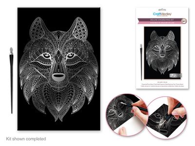 CraftMedley Deluxe Engraving Art DIY Kit Metallic Wolf