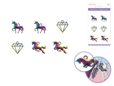 Forever In Time Metal Finish Charms Unicorn Theme