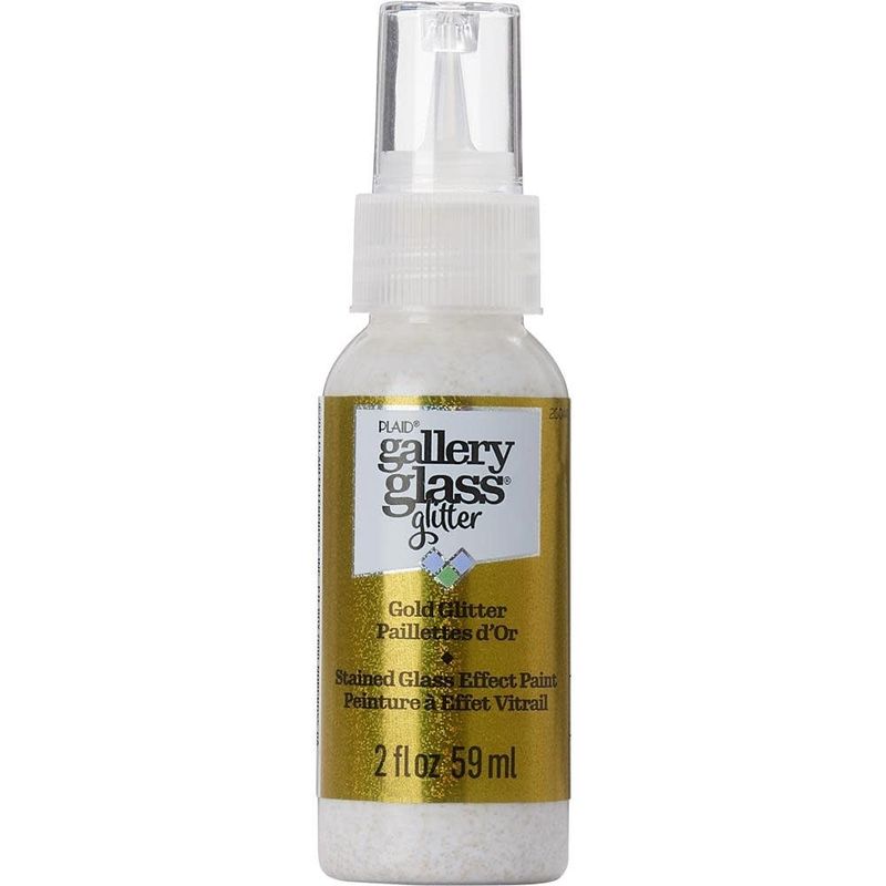 Plaid Glitter Gold Gallery Glass Paint 2oz