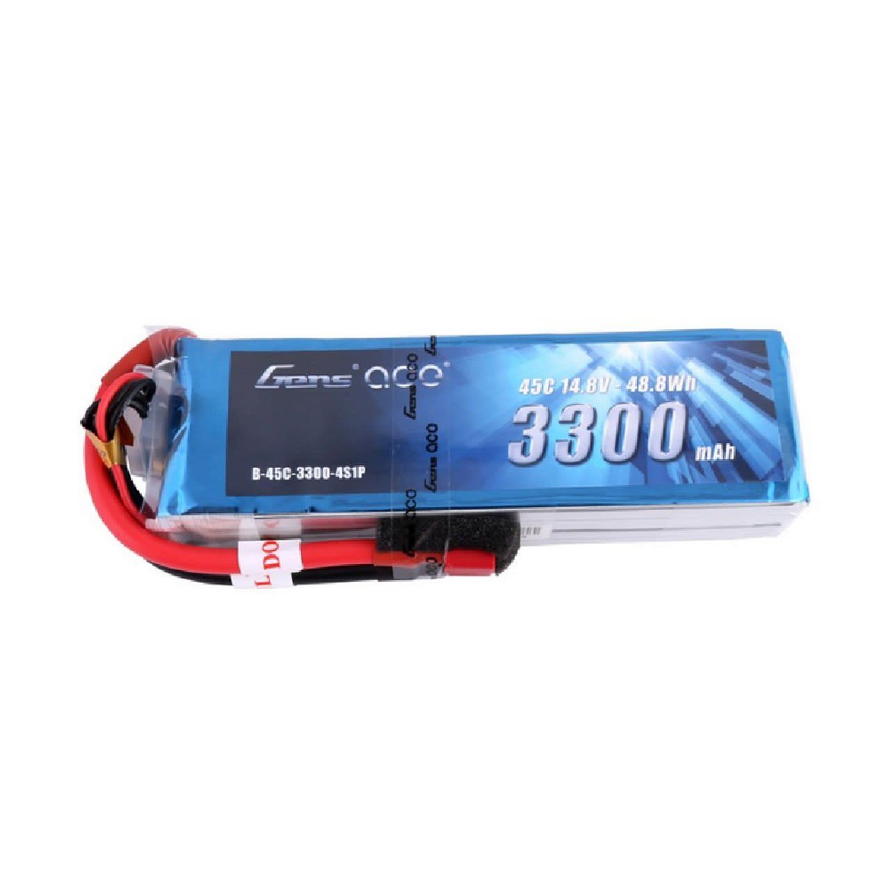 GENS ACE 3300mAh 14.8V 45C 4S1P Lipo Battery Pack with Deans Plug