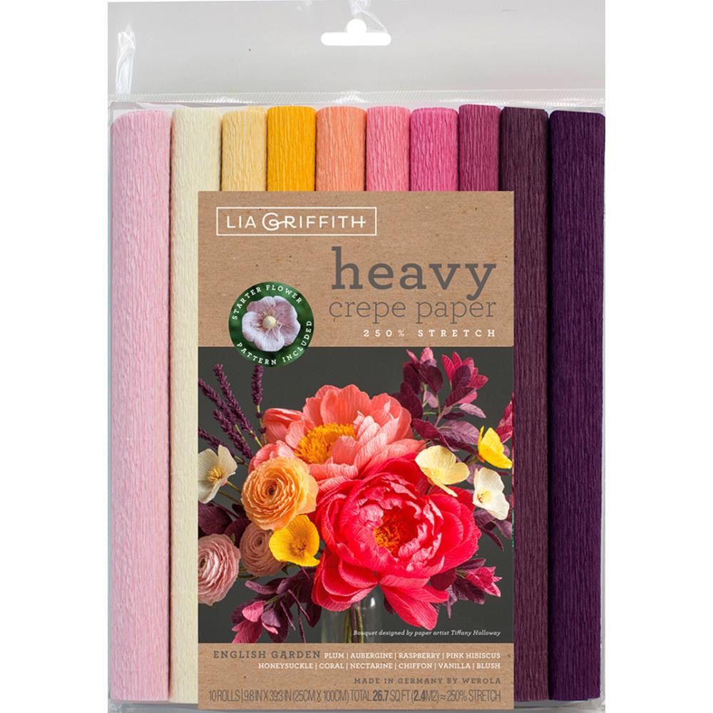 Lia Griffith Heavy Crepe Paper English Garden Colours 3.28ft x 10 rolls
