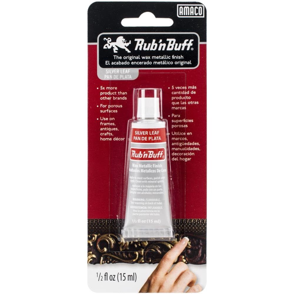 Amaco Silver Leaf Rub n Buff Metallic Wax Finish 0.5oz