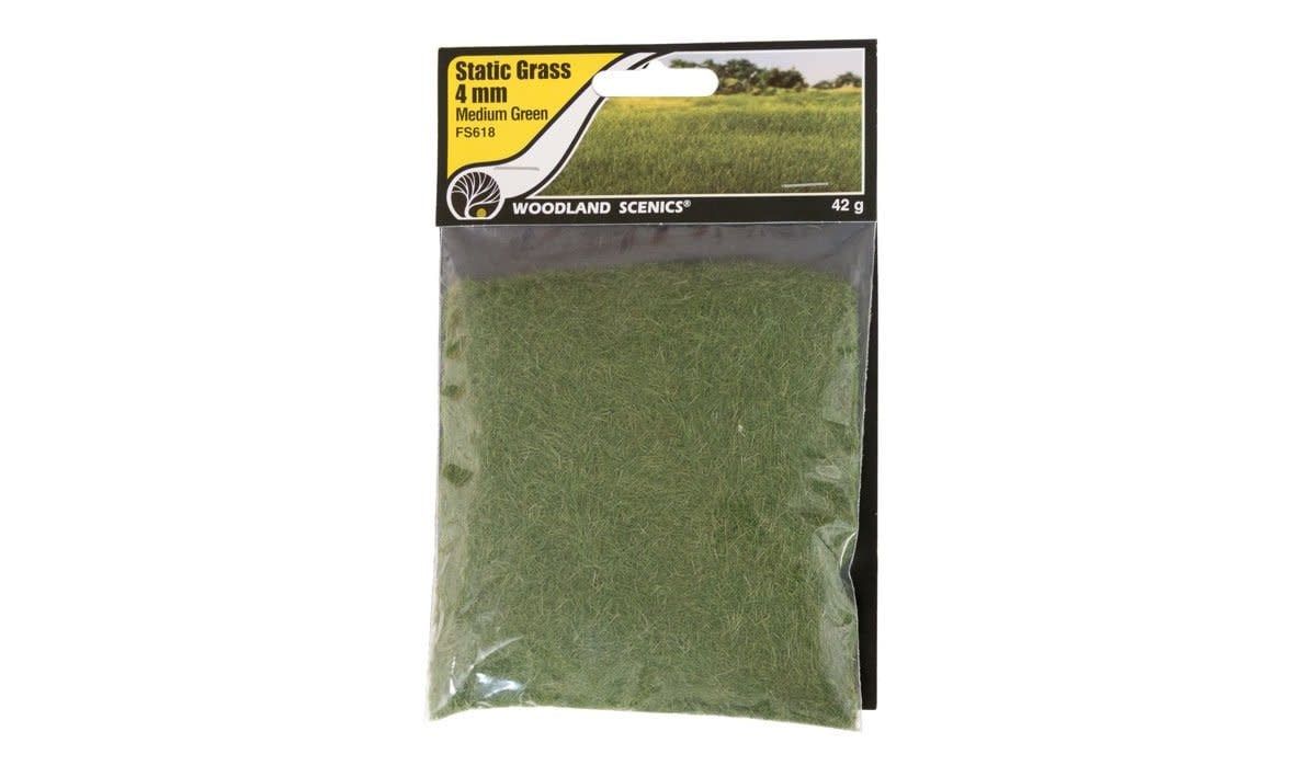 Woodland Scenics Static Grass 4mm Medium Green
