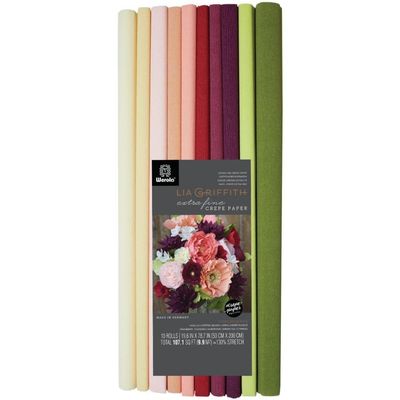 Lia Griffith Extra Fine Crepe Paper Assorted Colours 10pc