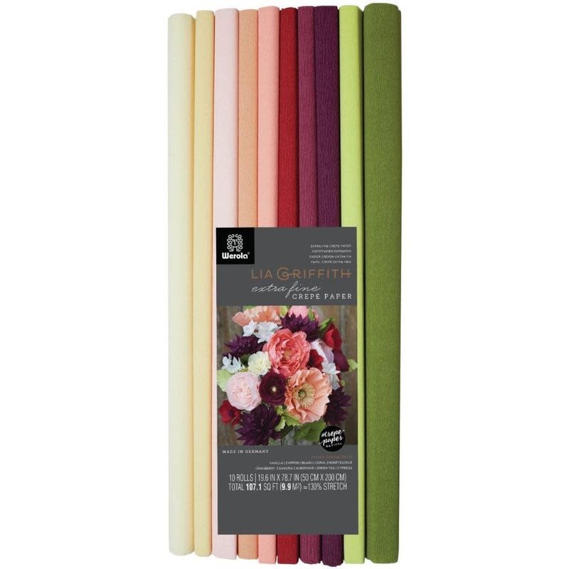 Lia Griffith Extra Fine Crepe Paper Assorted Colours 10pc