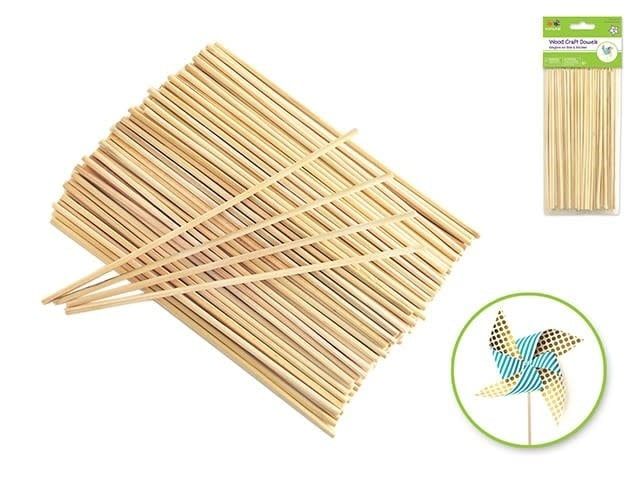 Krafty Kids Craftwood: 6" Natural Thin Bamboo Dowel x140 (2.5mm thick)