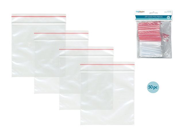 CraftMedley 3x4in Zipper-Seal Polybags 50pc
