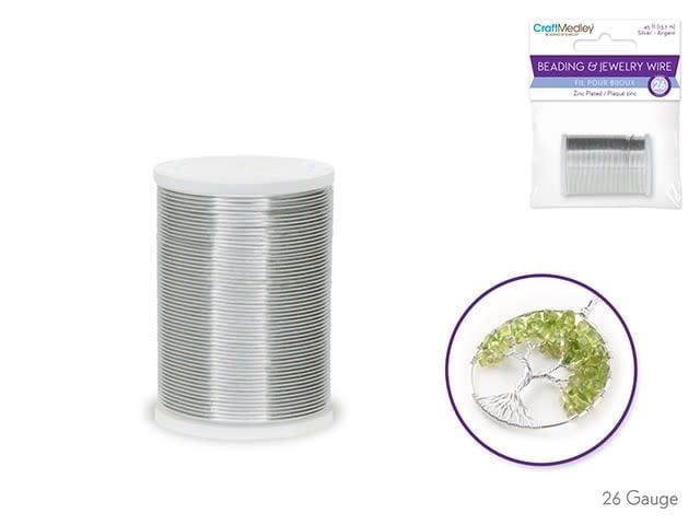 CraftMedley 15yd Silver Zinc Plating on Spool 26 Gauge