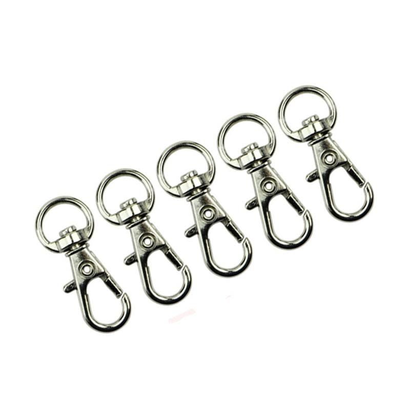 CraftMedley 1.25&quot; Key Ring Clip x5 w/Swivel Ring (Silver)