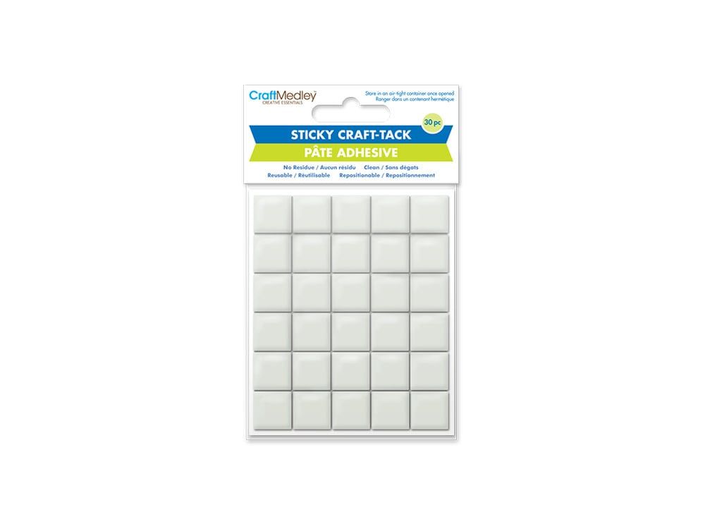 Craft Medley Adhesive: 1.5cm*1.5cm Sticky Craft-Tack Squares 30ct (6 by 5)