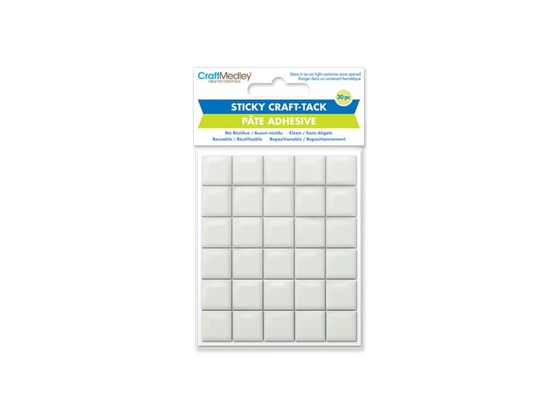 Craft Medley Adhesive: 1.5cm*1.5cm Sticky Craft-Tack Squares 30ct (6 by 5)