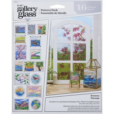 Plaid Scenary Gallery Glass Pattern Set 3/Pkg