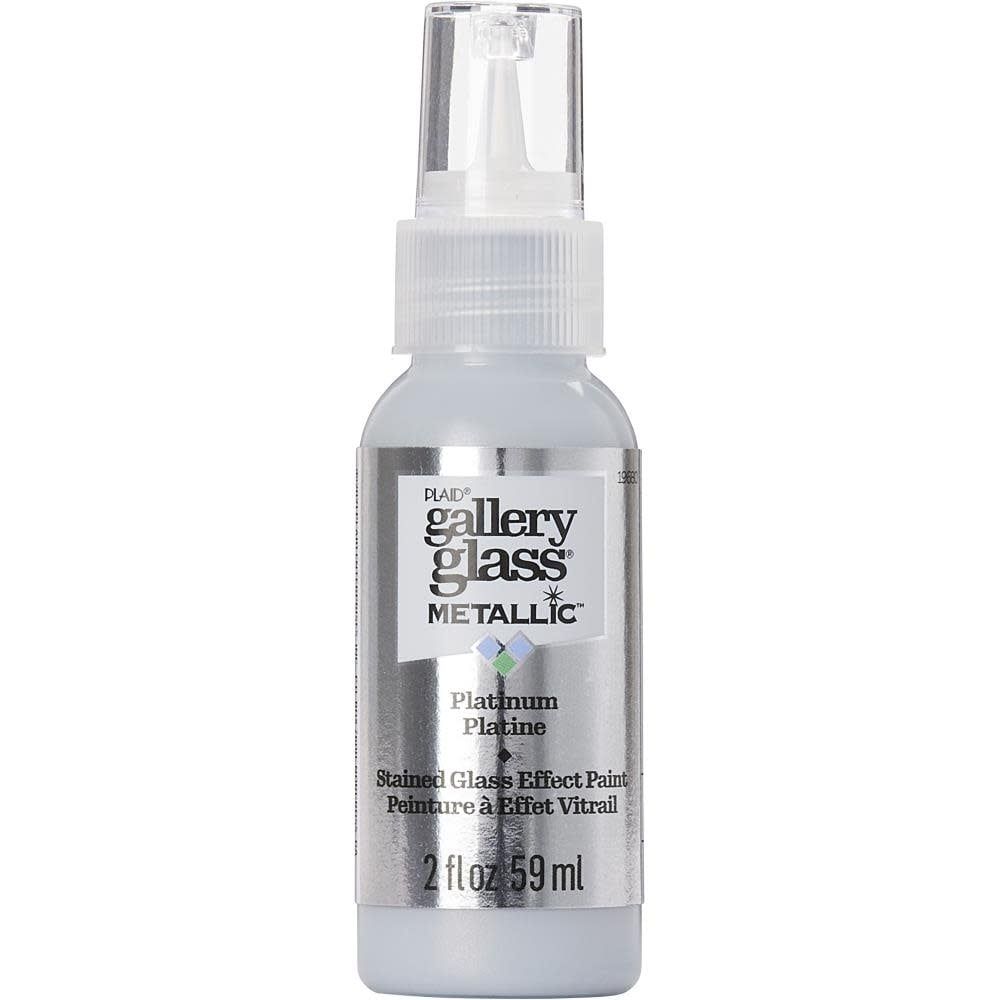 Plaid Metallic Platinum Gallery Glass Paint 2oz