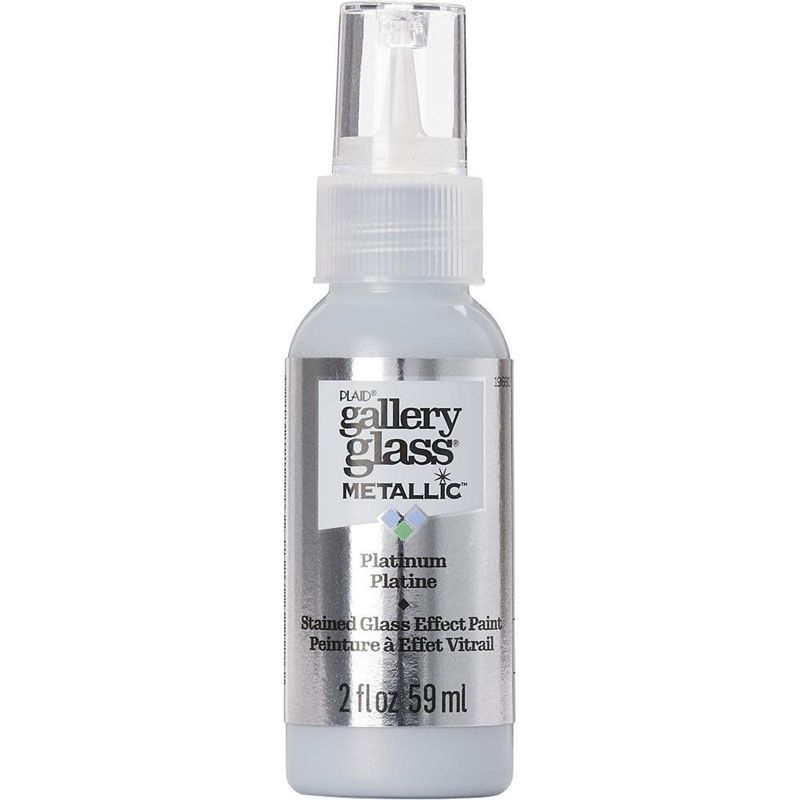 Plaid Metallic Platinum Gallery Glass Paint 2oz