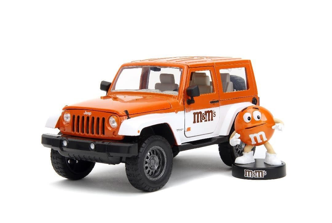 Jada Toys 1/24 "Hollywood Rides" 2007 Jeep Wrangler with Orange M&amp;M