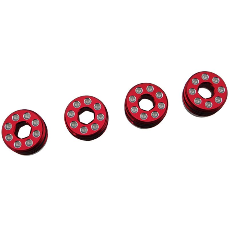 Hot-Racing Aluminum Delrin Cap Hub Nut Red: Arrma 1/8