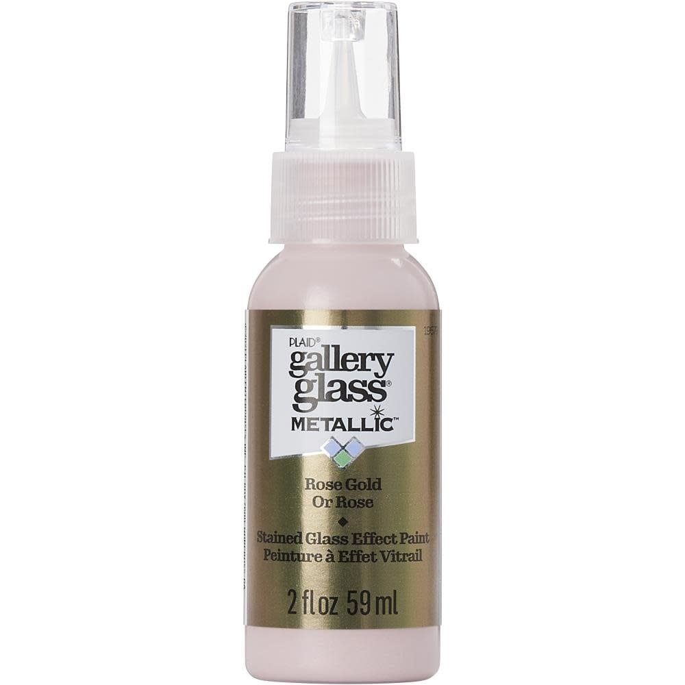 Plaid Metallic Rose Gold Gallery Glass Paint 2oz