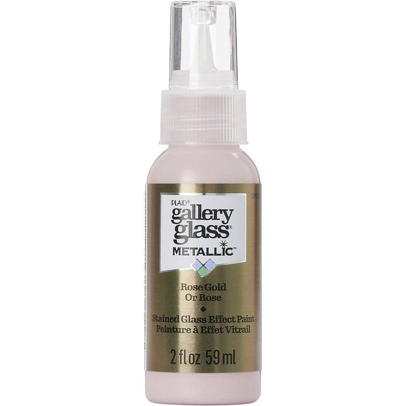 Plaid Metallic Rose Gold Gallery Glass Paint 2oz