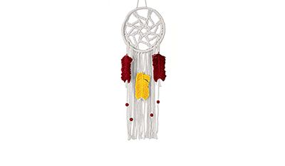 Design Works 8x24in Zenbroidery Macrame Wall Hanging Kit Colorful Feather