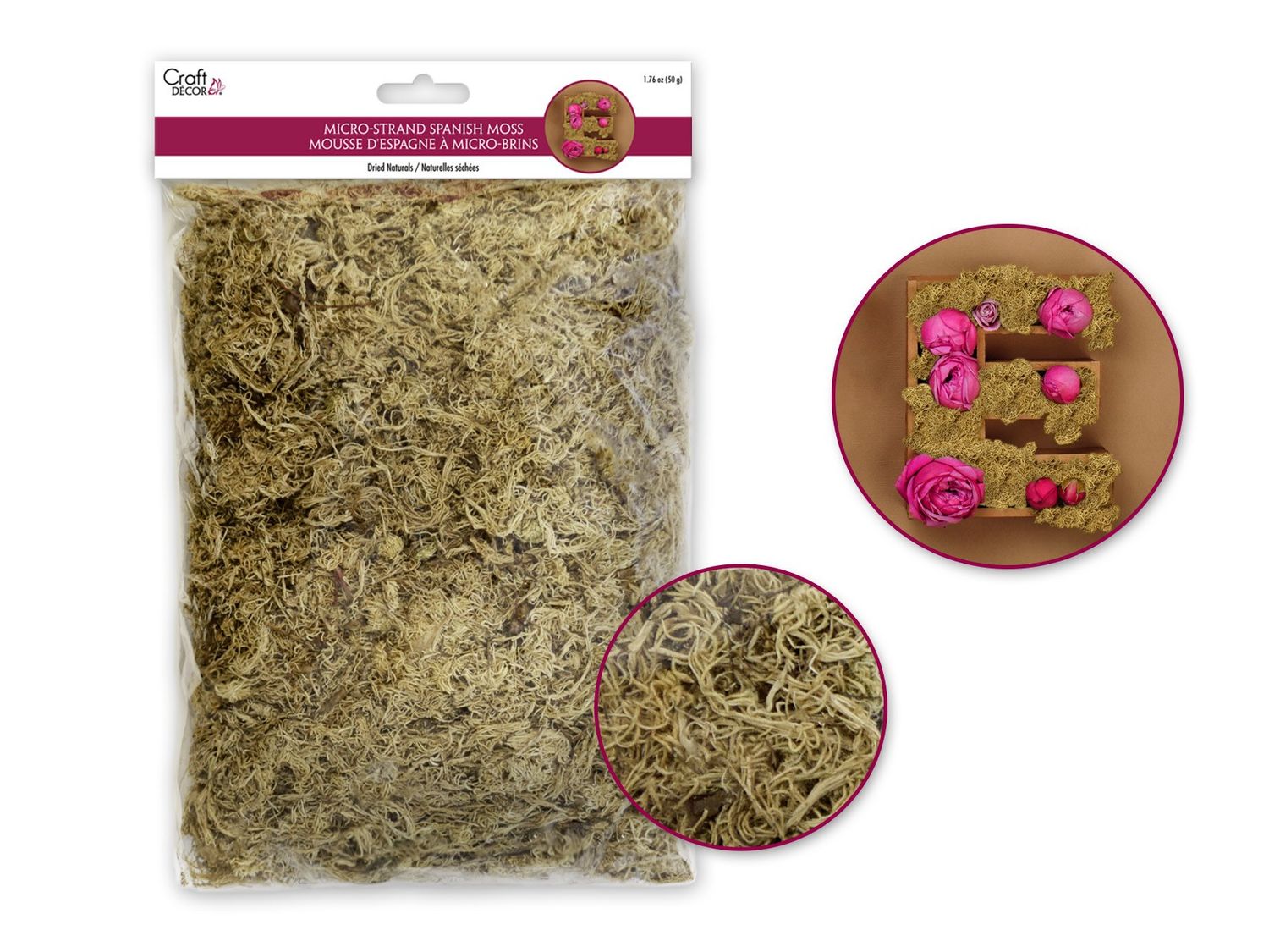 Craft Decor Dried Naturals Micro-Strand Spanish Moss Natural 1.76oz