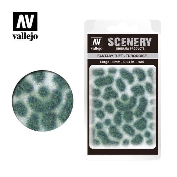 Vallejo FANTASY TUFT TURQUOISE LARGE, 6MM, 35 UNITS