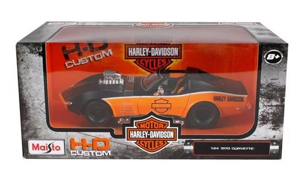 Maisto 1/25 H-D 1970 Chevrolet Corvette Blk / Orng