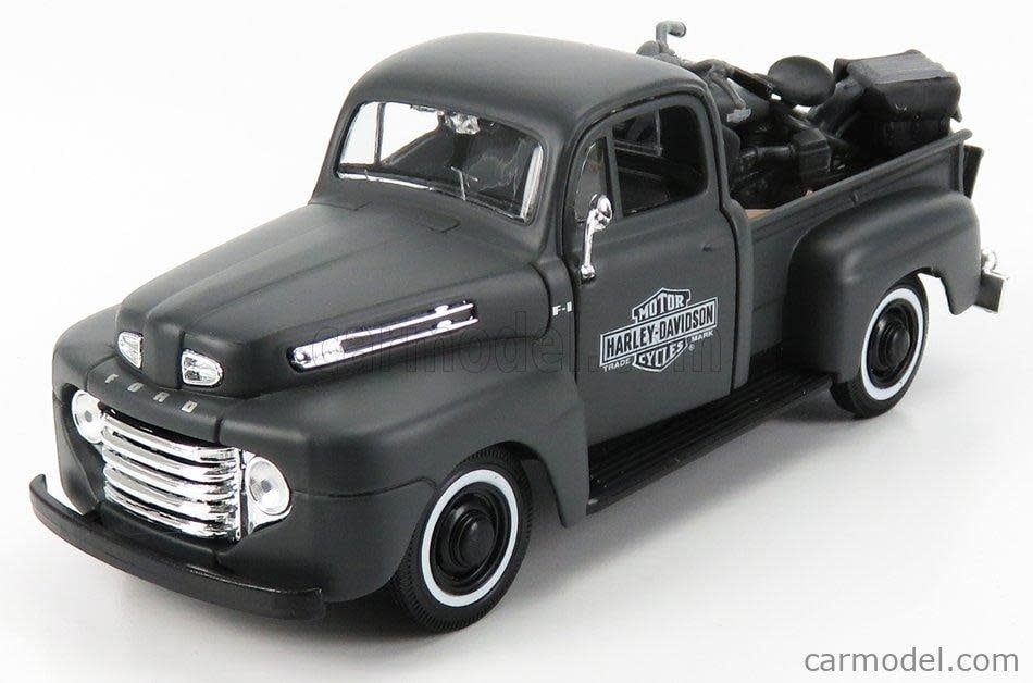 Maisto 1/24 H-D Custom 42 Wla Flathead + 48 Ford Pu Black
