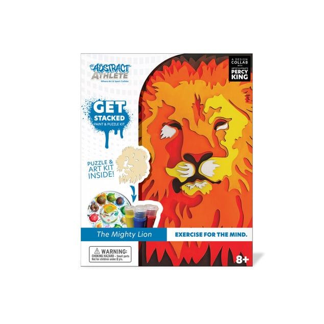 Abstract Athlete Get Stacked Paint &amp; Puzzle Kit Mighty Lion