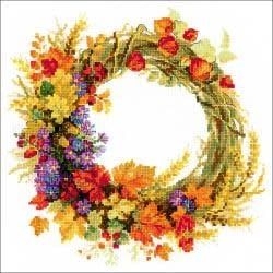 RIOLIS Counted Cross Stitch Kit 11.75&quot;X11.75&quot; Wreath With Wheat