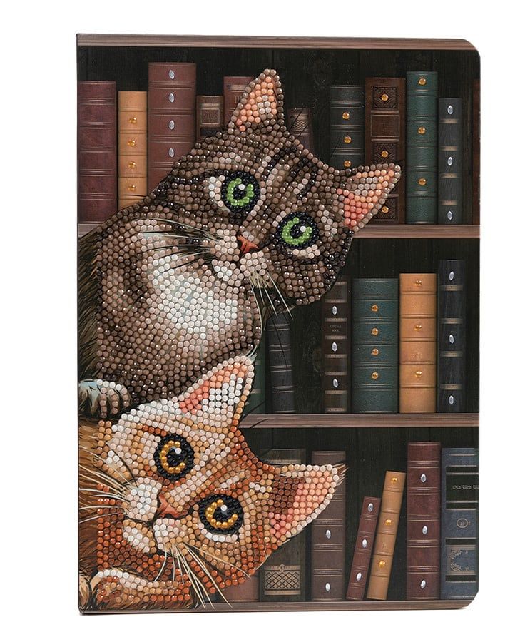 Craft Buddy Cats In The Library Crystal Art Notebook
