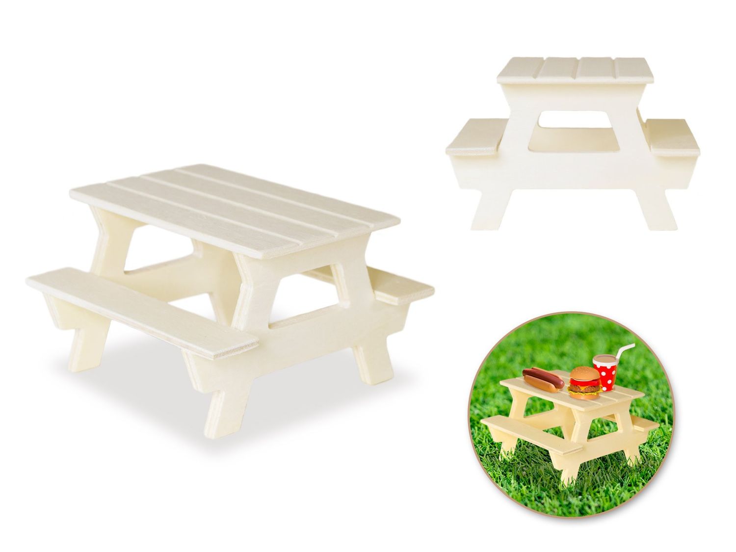 MultiCraft Wood Craft 10.5x10.5x6.4cm DIY Mini Picnic Table