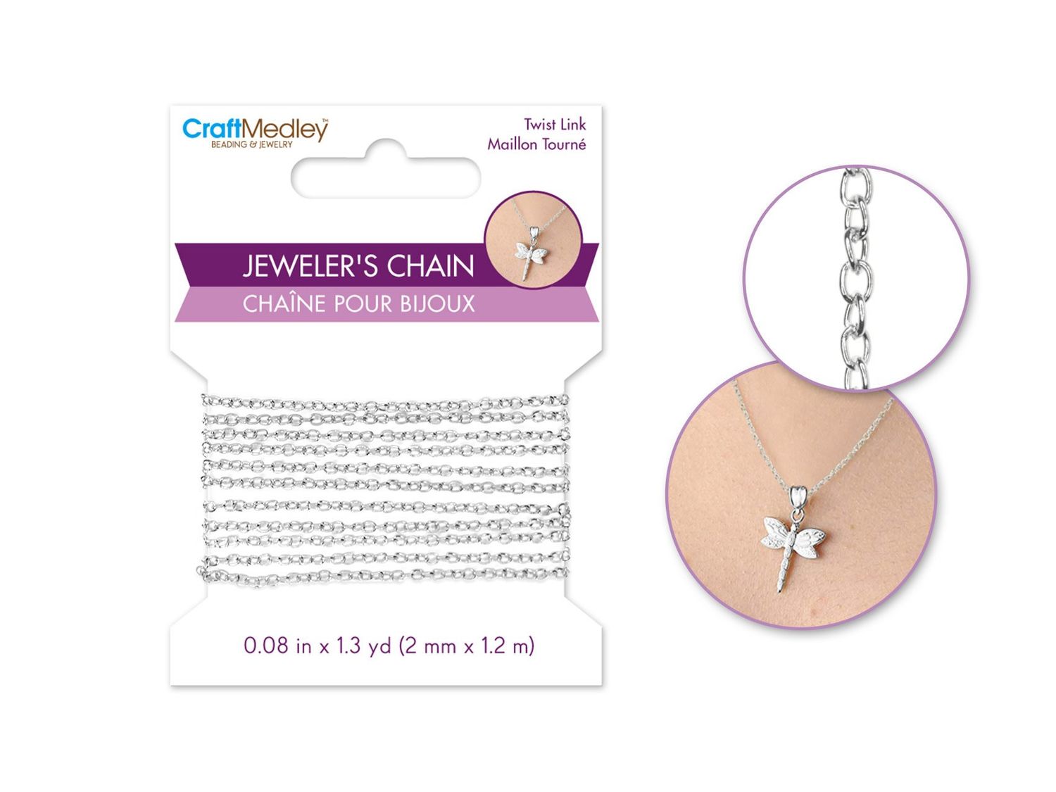 CraftMedley 1.2mx2mm Jewelers Chain Silver