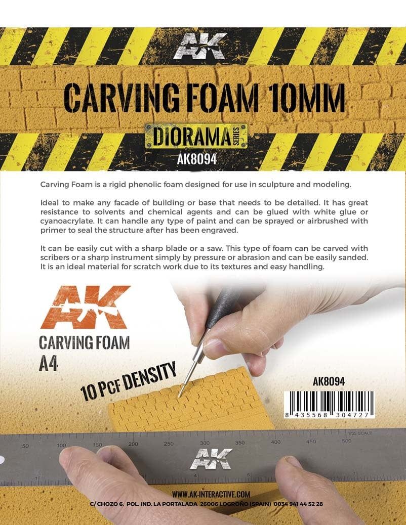 AK Interactive Carving Foam 10mm A4 Size 305x228mm