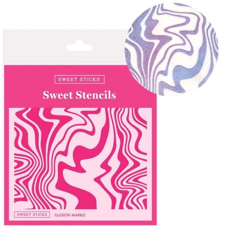 Sweet Sticks Stencils Illusion Marble