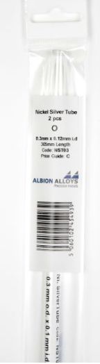 Albion NST03 0.3x0.1mm (ID) Nickel Silver Micro Tube 2pc/Sleeve