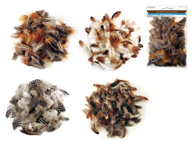 CraftMedley Feather Craft 4 Style Assorted Natural Minis 3g 6pc