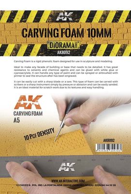 AK Interactive 228x152mm 10mm A5 Size Carving Foam