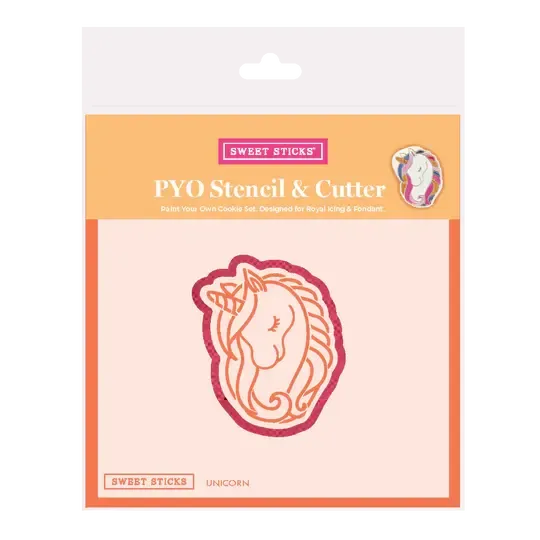 Sweet Sticks Stencil &amp; Cutter Unicorn