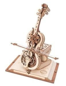 Robotime 3D Wooden Puzzle Magic Cello Mechanical Music Box 199 piece