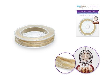 CraftMedley 10ydx2mm Jewelry Craft Cord Sinew Poly Waxed Sand