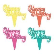 Bakemark Happy Birthday Script Picks Cake Topper
