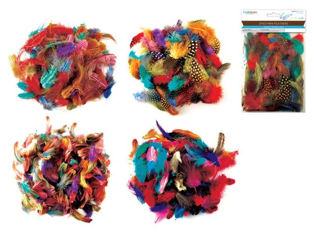 CraftMedley Feather Craft 4 Style Assorted Colored Minis 3g 6pc
