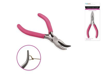 CraftMedley Beading Jewelry Tool Curved Nose Pliers with Soft Grip Handle