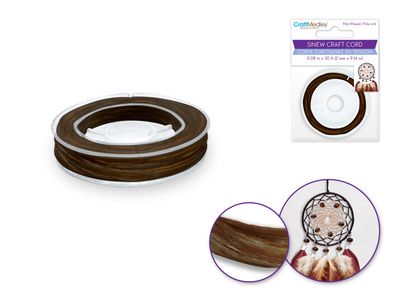 CraftMedley 10ydx2mm Jewelry Craft Cord Sinew Poly Waxed Coffee