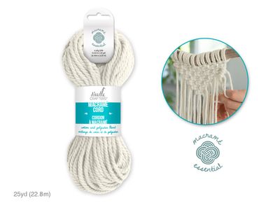 Needle Crafter 4mm Macrame Cord 25yds (22.8m) B) White