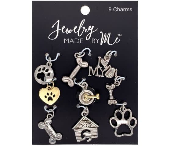Jewelry Made By Me Charms Silver Dog 9pc/pkg