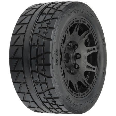 Pro Line 1/6 Menace HP BELTED F/R 5.7" MT Tires Mounted 24mm Blk Raid (2)